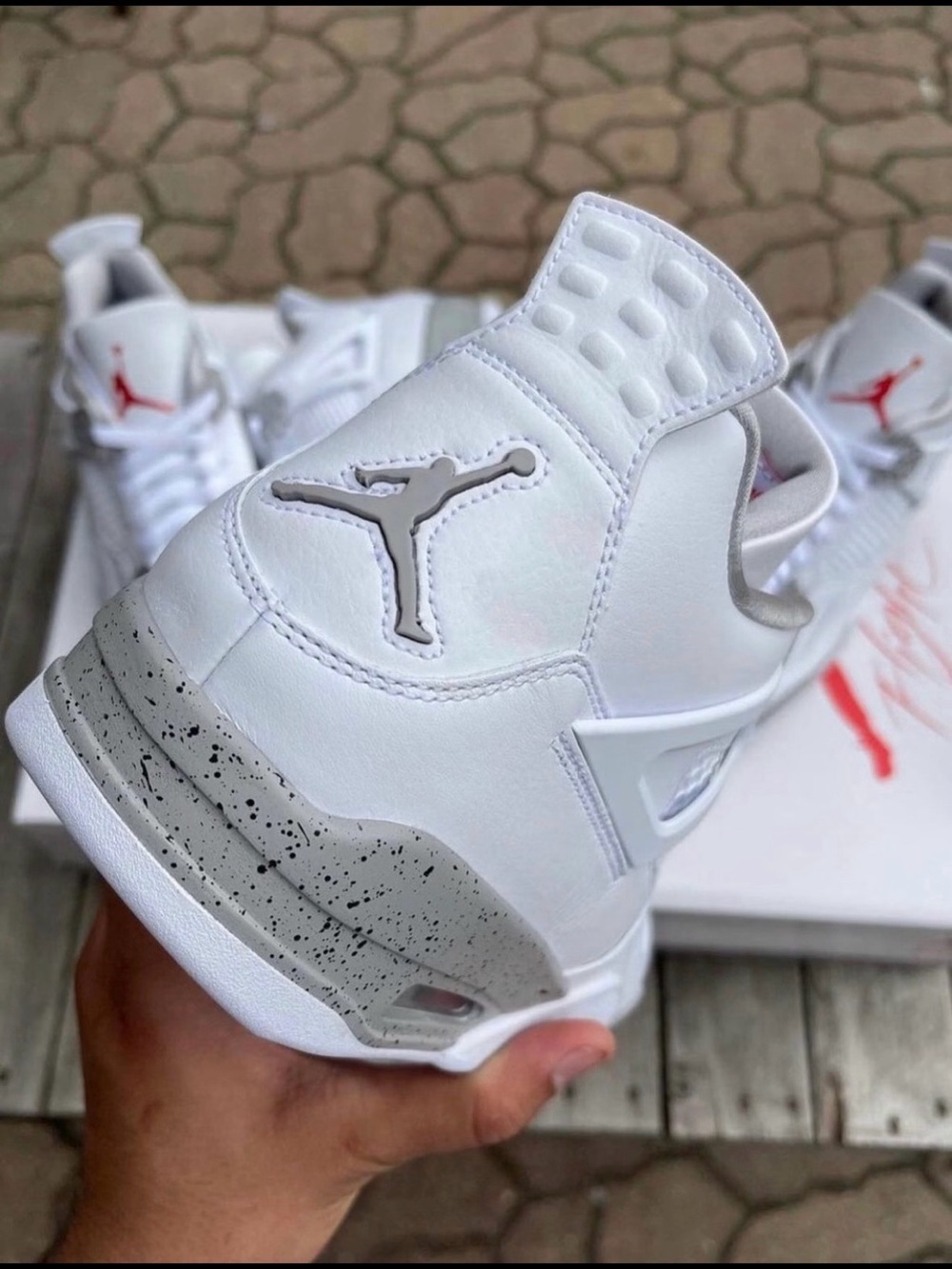 Air Jordan 4 Retro White Oreo 2021 -Men's Basketball Sneakers Shoes - Picture 4 of 6